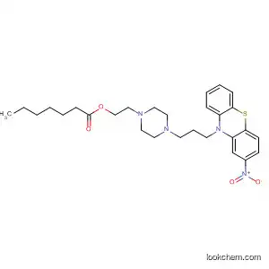Molecular Structure of 67262-44-6 (Heptanoic acid,
2-[4-[3-(2-nitro-10H-phenothiazin-10-yl)propyl]-1-piperazinyl]ethyl ester)
