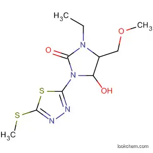 Molecular Structure of 67376-52-7 (2-Imidazolidinone,
1-ethyl-4-hydroxy-5-(methoxymethyl)-3-[5-(methylthio)-1,3,4-thiadiazol-2
-yl]-)