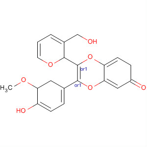 Molecular Structure of 121587-10-8 (7H-Pyrano[2,3-g]-1,4-benzodioxin-7-one,
2,3-dihydro-2-(4-hydroxy-3-methoxyphenyl)-3-(hydroxymethyl)-, trans-)