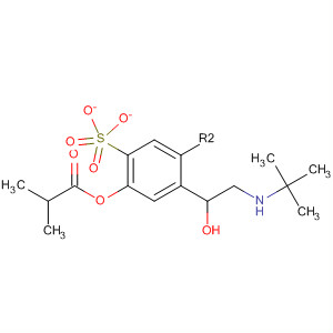 Molecular Structure of 59969-41-4 (Propanoic acid, 2-methyl-,
5-[2-[(1,1-dimethylethyl)amino]-1-hydroxyethyl]-1,3-phenylene ester,
sulfate (salt))