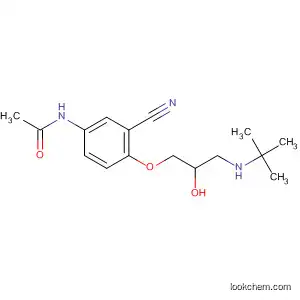 Molecular Structure of 60360-39-6 (Acetamide,
N-[3-cyano-4-[3-[(1,1-dimethylethyl)amino]-2-hydroxypropoxy]phenyl]-)