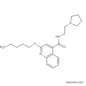Molecular Structure of 67547-92-6 (4-Quinolinecarboxamide, 2-(pentyloxy)-N-[2-(1-pyrrolidinyl)ethyl]-)