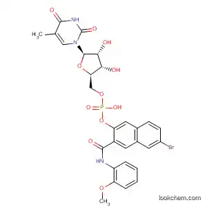 Molecular Structure of 69295-52-9 (5'-Thymidylic acid,
mono[6-bromo-3-[[(2-methoxyphenyl)amino]carbonyl]-2-naphthalenyl]
ester)
