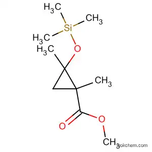 Molecular Structure of 77903-50-5 (Cyclopropanecarboxylic acid, 1,2-dimethyl-2-[(trimethylsilyl)oxy]-,
methyl ester)