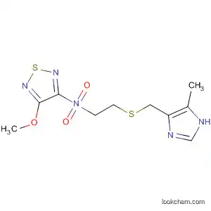 Molecular Structure of 78441-24-4 (1,2,5-Thiadiazol-3-amine,
4-methoxy-N-[2-[[(5-methyl-1H-imidazol-4-yl)methyl]thio]ethyl]-,
1,1-dioxide)