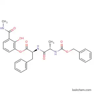 Molecular Structure of 79990-08-2 (L-Phenylalanine, N-[N-[(phenylmethoxy)carbonyl]-L-alanyl]-,
2-hydroxy-3-[(methylamino)carbonyl]phenyl ester)