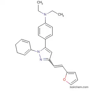 Molecular Structure of 80431-55-6 (Benzenamine,
N,N-diethyl-4-[3-[2-(2-furanyl)ethenyl]-4,5-dihydro-1-phenyl-1H-pyrazol-
5-yl]-)