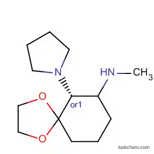Molecular Structure of 84708-33-8 (1,4-Dioxaspiro[4.5]decan-7-amine, N-methyl-6-(1-pyrrolidinyl)-, trans-)