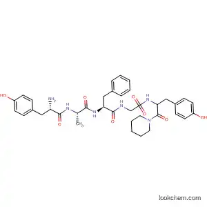Molecular Structure of 85512-48-7 (Glycinamide,
L-tyrosyl-D-alanyl-L-phenylalanyl-N-[1-[(4-hydroxyphenyl)methyl]-2-oxo-2-(
1-piperidinyl)ethyl]-, (S)-)