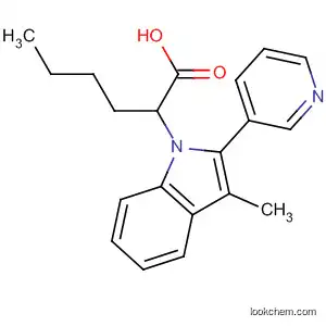 Molecular Structure of 87627-30-3 (1H-Indole-1-hexanoic acid, 3-methyl-2-(3-pyridinyl)-)