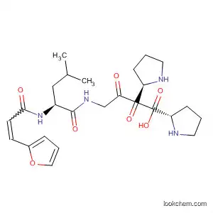 Molecular Structure of 89847-93-8 (L-Proline,
1-[1-[N-[N-[3-(2-furanyl)-1-oxo-2-propenyl]-L-leucyl]glycyl]-L-prolyl]-)