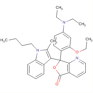 Molecular Structure of 89946-31-6 (Furo[3,4-b]pyridin-5(7H)-one,
7-(1-butyl-2-methyl-1H-indol-3-yl)-7-[4-(diethylamino)-2-ethoxyphenyl]-)