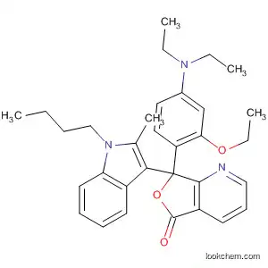 Molecular Structure of 89946-31-6 (Furo[3,4-b]pyridin-5(7H)-one,
7-(1-butyl-2-methyl-1H-indol-3-yl)-7-[4-(diethylamino)-2-ethoxyphenyl]-)
