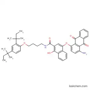 Molecular Structure of 90170-17-5 (2-Naphthalenecarboxamide,
4-[(4-amino-9,10-dihydro-9,10-dioxo-1-anthracenyl)oxy]-N-[4-[2,4-bis(1,
1-dimethylpropyl)phenoxy]butyl]-1-hydroxy-)