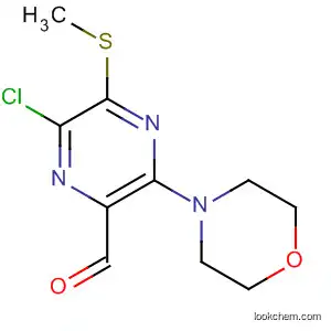Molecular Structure of 90601-48-2 (Pyrazinecarboxaldehyde, 6-chloro-5-(methylthio)-3-(4-morpholinyl)-)
