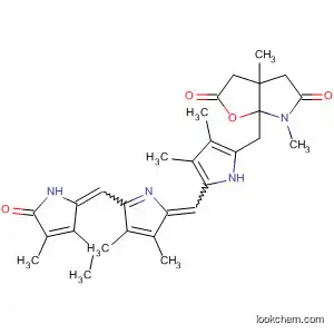 Molecular Structure of 90702-47-9 (2H-Furo[2,3-b]pyrrole-2,5(3H)-dione,
6a-[[5-[[5-[(3-ethyl-1,5-dihydro-4-methyl-5-oxo-2H-pyrrol-2-ylidene)meth
yl]-3,4-dimethyl-2H-pyrrol-2-ylidene]methyl]-3,4-dimethyl-1H-pyrrol-2-yl]
methyl]tetrahydro-3a,6-dimethyl-)
