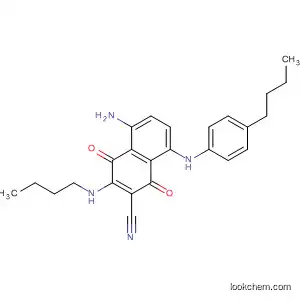 Molecular Structure of 90850-77-4 (2-Naphthalenecarbonitrile,
5-amino-3-(butylamino)-8-[(4-butylphenyl)amino]-1,4-dihydro-1,4-dioxo-)