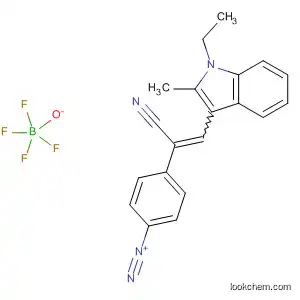 Molecular Structure of 90884-35-8 (Benzenediazonium,
4-[1-cyano-2-(1-ethyl-2-methyl-1H-indol-3-yl)ethenyl]-,
tetrafluoroborate(1-))
