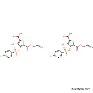 Molecular Structure of 90901-90-9 (2,5-Thiophenedicarboxylic acid,
3-[[(4-chlorophenyl)sulfonyl]oxy]-4-methyl-, di-2-propenyl ester)