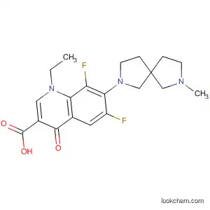 Molecular Structure of 91188-31-7 (3-Quinolinecarboxylic acid,
1-ethyl-6,8-difluoro-1,4-dihydro-7-(7-methyl-2,7-diazaspiro[4.4]non-2-yl)
-4-oxo-)