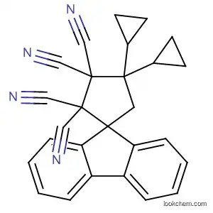 Molecular Structure of 91266-62-5 (Spiro[cyclopentane-1,9'-[9H]fluorene]-2,2,3,3-tetracarbonitrile,
4,4-dicyclopropyl-)