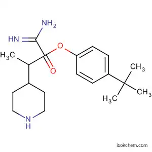 Molecular Structure of 91283-67-9 (4-Piperidinepropanoic acid, 1-(aminoiminomethyl)-,
4-(1,1-dimethylethyl)phenyl ester)