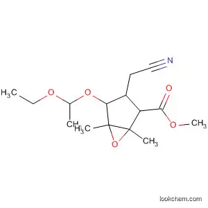 Molecular Structure of 91286-22-5 (6-Oxabicyclo[3.1.0]hexane-2-carboxylic acid,
3-(cyanomethyl)-4-(1-ethoxyethoxy)-1,5-dimethyl-, methyl ester)