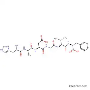 Molecular Structure of 91379-51-0 (L-Phenylalanine,
N-[N-[N-[N-(N-L-histidyl-L-alanyl)-L-a-aspartyl]glycyl]-L-valyl]-)