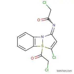 Molecular Structure of 91991-29-6 (Acetamide,
2-chloro-N-[5-chloro-1-(chloroacetyl)-2,1-benzisothiazol-3(1H)-ylidene]-)