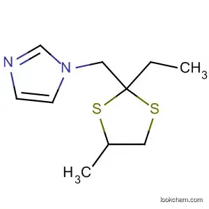 Molecular Structure of 92278-58-5 (1H-Imidazole, 1-[(2-ethyl-4-methyl-1,3-dithiolan-2-yl)methyl]-)