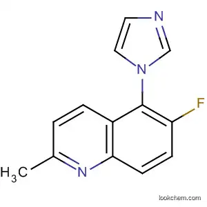 Molecular Structure of 92357-98-7 (Quinoline, 6-fluoro-5-(1H-imidazol-1-yl)-2-methyl-)