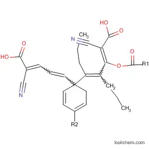 Molecular Structure of 92996-55-9 (2,4-Pentadienoic acid, 5,5'-(1,4-phenylene)bis[2-cyano-, dipropyl ester)