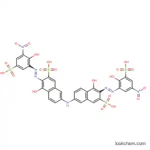 Molecular Structure of 93031-66-4 (2-Naphthalenesulfonic acid,
4-hydroxy-7-[[5-hydroxy-6-[(2-hydroxy-3-nitro-5-sulfophenyl)azo]-7-sulfo-
2-naphthalenyl]amino]-3-[(2-hydroxy-5-nitro-3-sulfophenyl)azo]-)