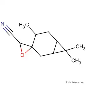 Molecular Structure of 93375-17-8 (Spiro[bicyclo[4.1.0]heptane-3,2'-oxirane]-3'-carbonitrile, 4,7,7-trimethyl-)