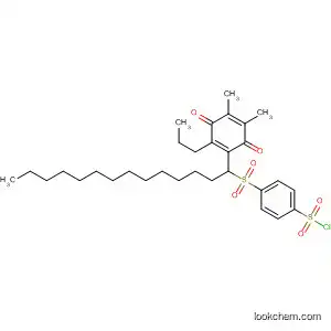 Molecular Structure of 93972-61-3 (Benzenesulfonyl chloride,
4-[[1-(4,5-dimethyl-3,6-dioxo-2-propyl-1,4-cyclohexadien-1-yl)tetradecyl
]sulfonyl]-)