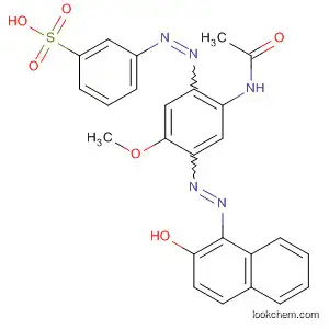 Molecular Structure of 93973-09-2 (Benzenesulfonic acid,
3-[[2-(acetylamino)-4-[(2-hydroxy-1-naphthalenyl)azo]-5-methoxyphenyl]
azo]-)