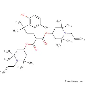 Molecular Structure of 94010-04-5 (Propanedioic acid, [3-(2-hydroxy-5-methylphenyl)-3-methylbutyl]-,
bis[2,2,6,6-tetramethyl-1-(2-propenyl)-4-piperidinyl] ester)