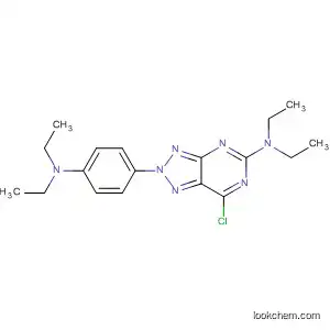 Molecular Structure of 94010-08-9 (2H-1,2,3-Triazolo[4,5-d]pyrimidin-5-amine,
7-chloro-2-[4-(diethylamino)phenyl]-N,N-diethyl-)