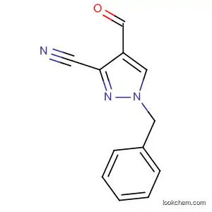 Molecular Structure of 94357-01-4 (1H-Pyrazole-3-carbonitrile, 4-formyl-1-(phenylmethyl)-)