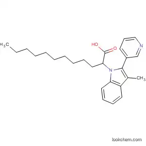 Molecular Structure of 94454-44-1 (1H-Indole-1-dodecanoic acid, 3-methyl-2-(3-pyridinyl)-)