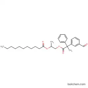 Molecular Structure of 94561-77-0 (Benzeneacetic acid, 3-benzoyl-a-methyl-, 2-[(1-oxoundecyl)oxy]propyl
ester)