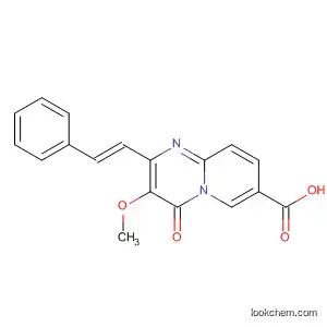 Molecular Structure of 94793-69-8 (4H-Pyrido[1,2-a]pyrimidine-7-carboxylic acid,
3-methoxy-4-oxo-2-(2-phenylethenyl)-, (E)-)