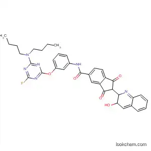 Molecular Structure of 95153-18-7 (1H-Indene-5-carboxamide,
N-[3-[[4-(dibutylamino)-6-fluoro-1,3,5-triazin-2-yl]oxy]phenyl]-2,3-dihydro
-2-(3-hydroxy-2-quinolinyl)-1,3-dioxo-)