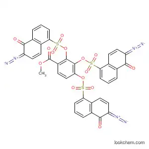 Molecular Structure of 95482-04-5 (Benzoic acid,
tris[[(6-diazo-5,6-dihydro-5-oxo-1-naphthalenyl)sulfonyl]oxy]-, methyl
ester)