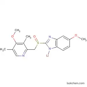 Molecular Structure of 95510-76-2 (1H-Benzimidazole,
5-methoxy-2-[[(4-methoxy-3,5-dimethyl-2-pyridinyl)methyl]sulfinyl]-,
lithium salt)