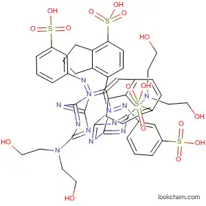 Molecular Structure of 96332-03-5 (1H-Indene-4-sulfonic acid,
7,7'-[1,2-ethenediylbis[(3-sulfo-4,1-phenylene)imino[6-[bis(2-hydroxyeth
yl)amino]-1,3,5-triazine-4,2-diyl]imino]]bis[2,3-dihydro-)