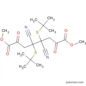 Molecular Structure of 96519-71-0 (Octanedioic acid,
4,5-dicyano-4,5-bis[(1,1-dimethylethyl)thio]-2,7-dioxo-, dimethyl ester)