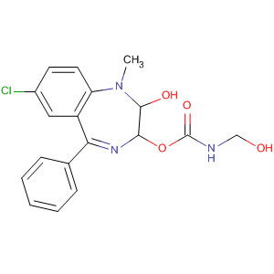 Molecular Structure of 100509-07-7 (Carbamic acid, (hydroxymethyl)-,
7-chloro-2,3-dihydro-1-methyl-2-oxo-5-phenyl-1H-1,4-benzodiazepin-3-
yl ester)