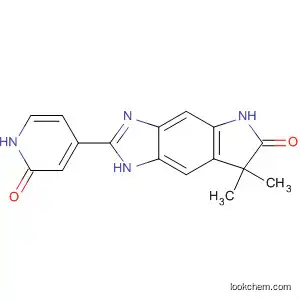 Molecular Structure of 100510-37-0 (Pyrrolo[2,3-f]benzimidazol-6(1H)-one,
2-(1,2-dihydro-2-oxo-4-pyridinyl)-5,7-dihydro-7,7-dimethyl-)