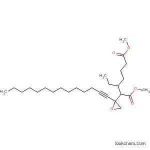 Molecular Structure of 103363-77-5 (Oxiranepentanoic acid, 3-(4-methoxy-4-oxobutyl)-2-(1-tetradecynyl)-,
methyl ester)